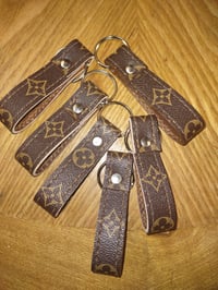 Image 1 of Repurposed upcycled authentic Brown Louis Vuitton keychain 