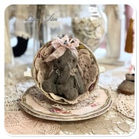 Image 14 of Etta-Mae a grey and dusty pink Handmade teacup elephant