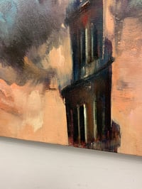 Image 3 of Painting / maleri / "Malerdrømne og tankestreger – Tårnet" / 40x50 cm