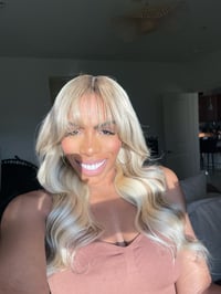 Image 12 of PLATINUM BLONDE 22 inch 9x6 LACE CLOSURE WIG with BANGS