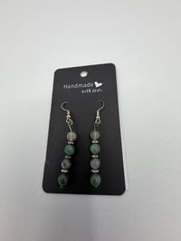 Image 3 of Moss Agate and Labradorite Earrings 