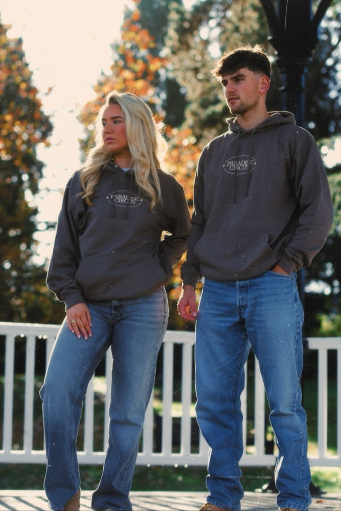 Image of Mocha Brown Embroidered Hoodie