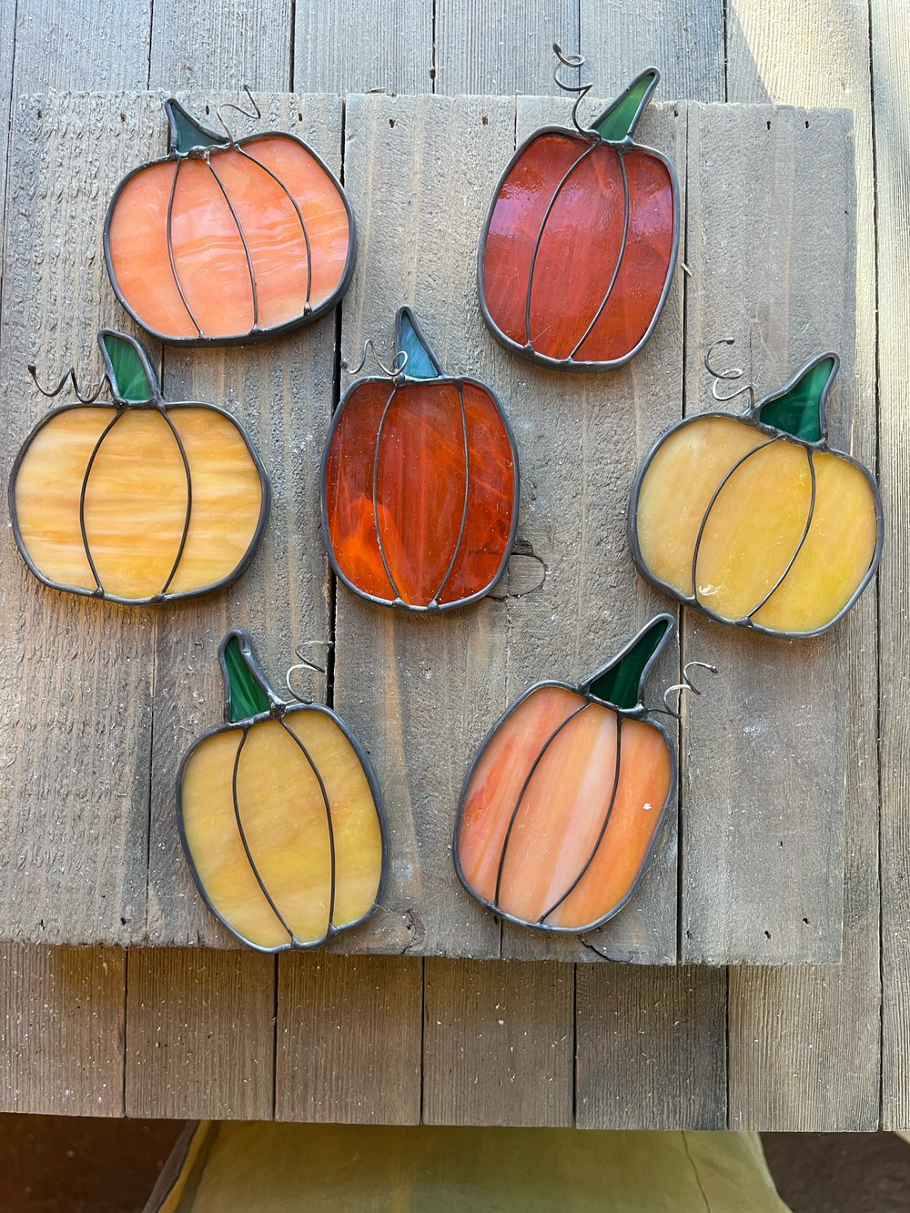 Image of Mini Pumpkins- stained glass