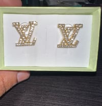 gold LV earrings