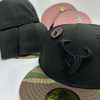 Image 1 of New Era 59Fifty Black W. Camo Texans *Pin included 