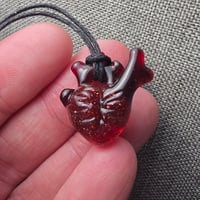 Image 3 of MEDIUM "LOVE YOU TO THE MOON AND BACK" ANATOMICAL HEART PENDANT 5