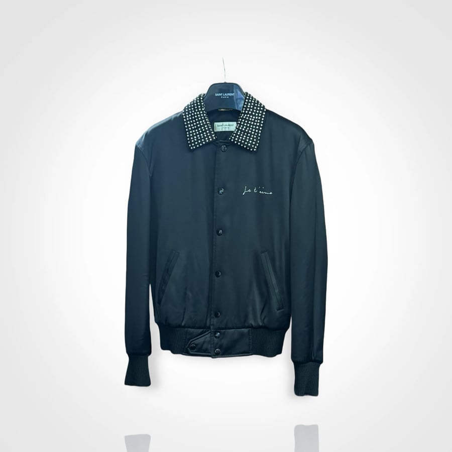 Image of Saint Laurent Paris Je T’aime Embellished Teddy Jacket