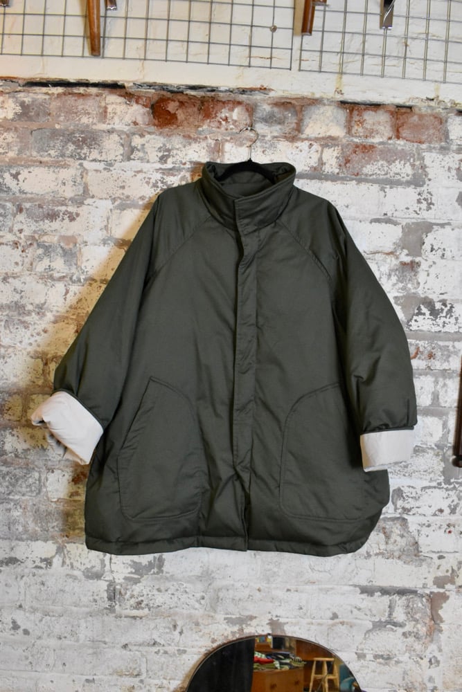 Image of Quilted Button Neck Down Jacket