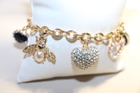 Image 1 of Gold plated chain charm bracelet 