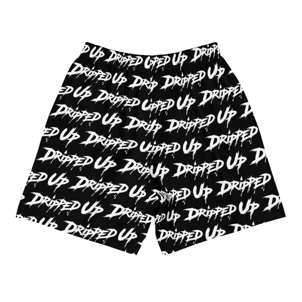 Dripped Up Men's Pattern Athletic Shorts (Black/White)