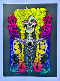 Image 2 of The Harvest Queen UV Reactive Silkscreen on Black n Grey