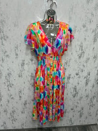 Kira - V Neck Angel Sleeve Midi Dress