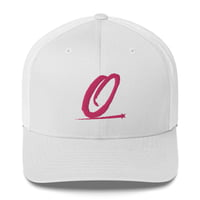 Image 1 of Olympia Logo Low Profile Trucker Cap (Pink Logo)