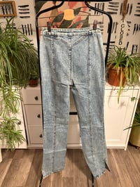 Image 3 of Fashion Nova side slit long denim jeans 