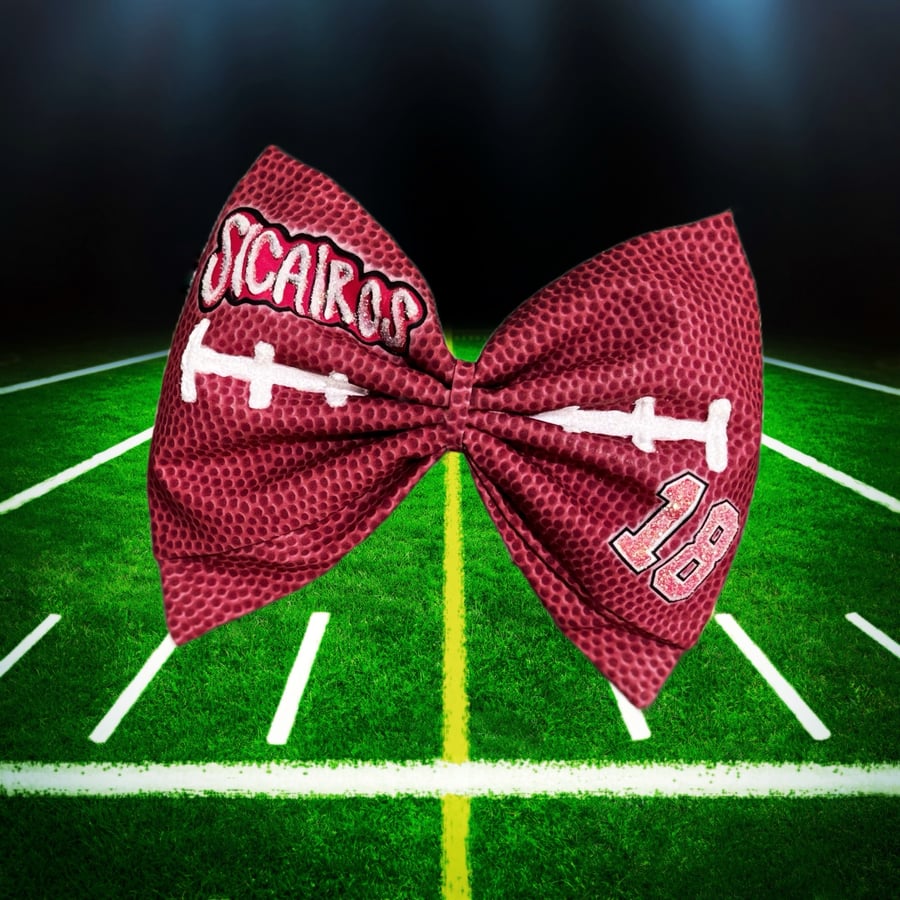 Image of Custom Hand Drawn Football Bow