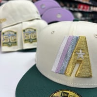 Image 2 of New Era 59Fifty Chrome/ D Green/ Gold/ L Blue/ Tropic Purple UV