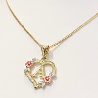 Image 2 of Heart Initial Necklace