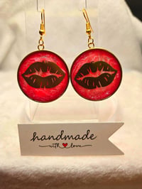 Image 2 of Handcrafted Resin Lips Earrings 