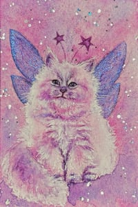 ‘Floofy Fairy’ Embellished Art Print