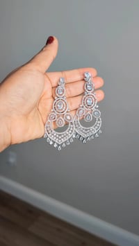 Image 2 of BBE_9107_American Diamond Big Earrings