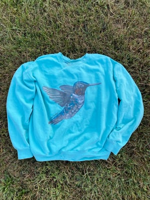 Teal Hummingbird Crewneck 