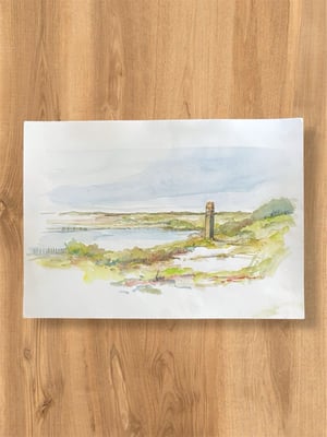 Image of VINTAGE DUTCH WATERCOLOR: SHORELINES #4