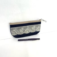 Image 1 of Denim and Lace Pencil Case