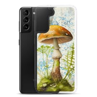 Image 21 of Gorgeous Blue Filigree and Orange Mushroom Fungus Clear Case for Samsung®