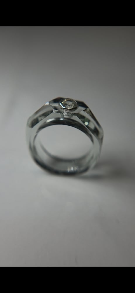 Image of Prasiolite gemstone ring 