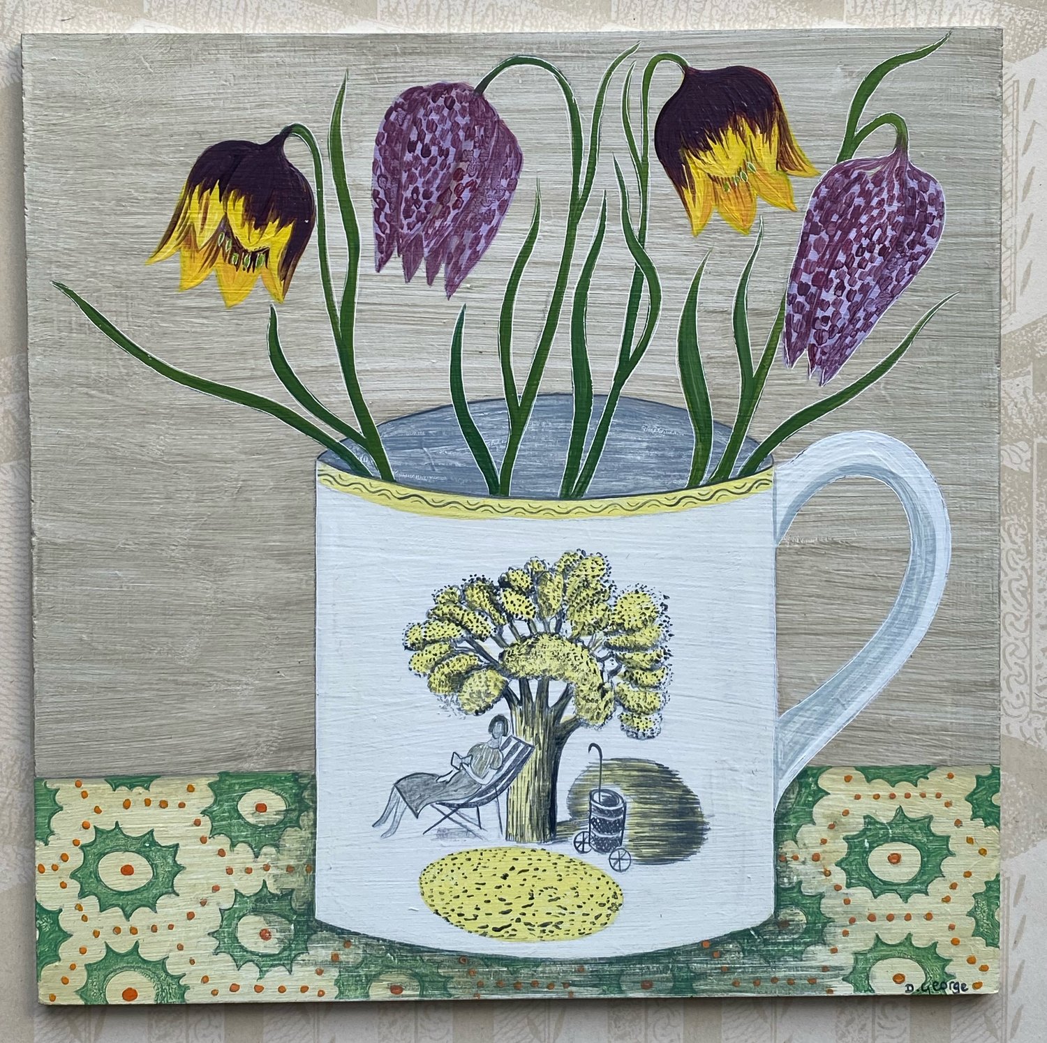 Image of Ravilious cup and Fritillaries 