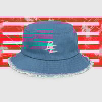 Image 1 of "Big BE" Distressed denim bucket hat