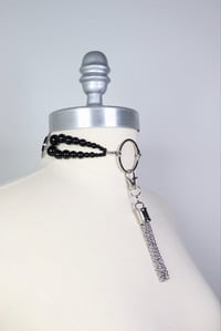 Image 4 of Teardrop shape necklace with O rings and tassel