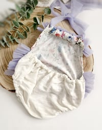 Image 4 of Photoshoot body | Marella romper | age 9-12 months | lila flowers