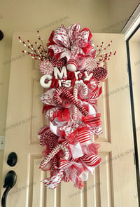 Image 1 of Candy Cane Themed Swag Wreath