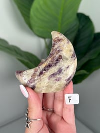 Image 6 of FLUORITE X CALCITE SELF STANDING MOONS