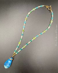 Image 4 of Sea Secrets Jellyfish Uranium Beaded Necklace