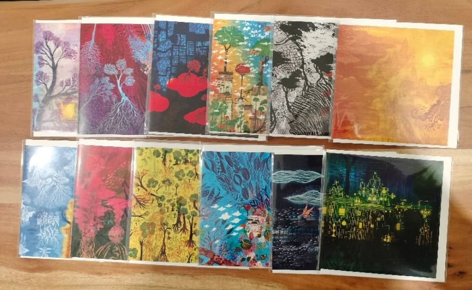 Pack of 6 art greeting cards (random selection)