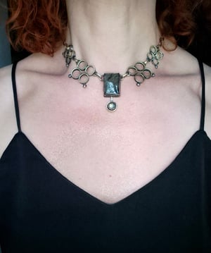 Labradorite and bullet casings necklace 
