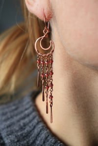Image 3 of Copper + Red Garnet Moon Chandeliers