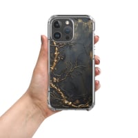 Image 1 of Gold and Black Tattered Texture Gnarled Roots Goth Inspired Clear Case for iPhone®