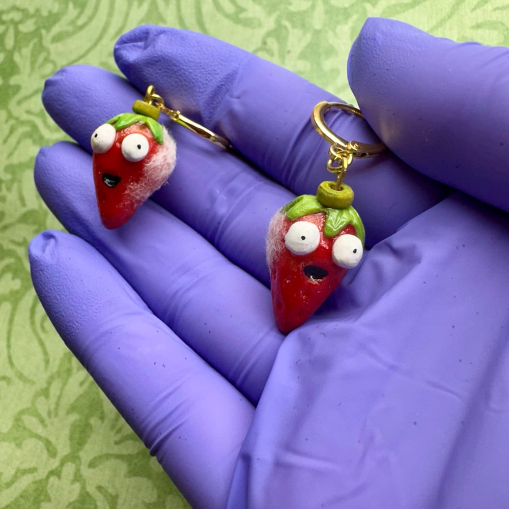 Image of Moldy Strawberry Earrings
