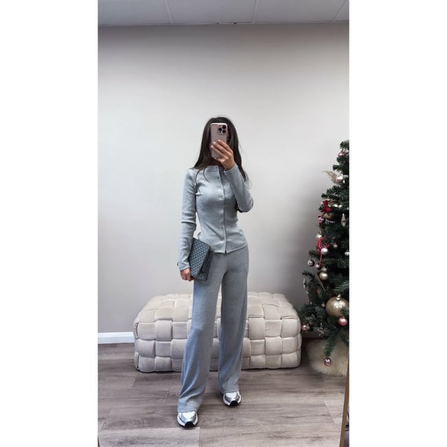 Grey Ribbed Co Ord 