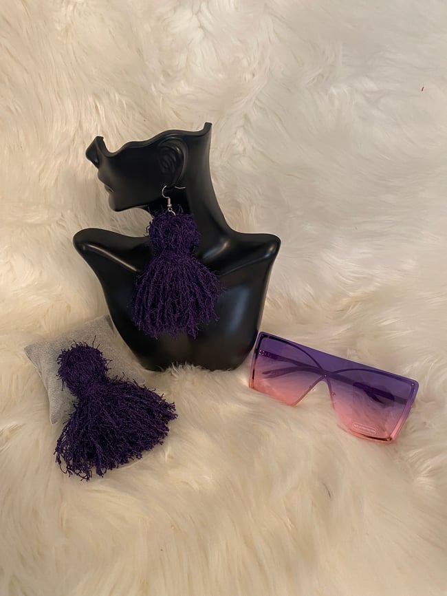 Pair them up short tassel/sunglasses set 