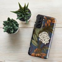 Image 17 of Art Nouveau Inspired Blue, Orange and White Boho Hippie Floral Sketch Tough case for Samsung®