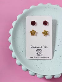 Image 8 of Acrylic Christmas Studs Twin Pack - SKU 426
