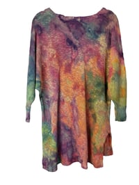 Image 4 of ♻️ UPCYCLED XS/S Cotton Blend Spring Sweater in Bright Overdye Ice Dye