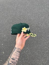 Image 3 of BABY YELLOW BRIM GREEN ATHLETICS CUSTOM FITTED CAP