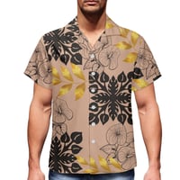 Image 1 of Men's Pique Anthurium Print Collard Shirt