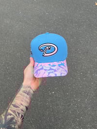Image 2 of PINK BRIM BBY BLUE ARIZONA DIAMONDBACKS CUSTOM FITTED CAP