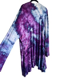 Image 2 of 3XL Jersey Knit Cardigan in Purple Haze Ice Dye